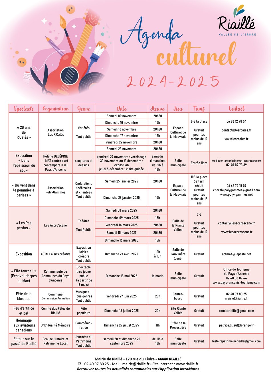 Agenda culturel 2024-2025